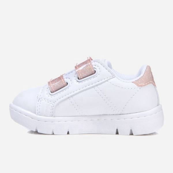 Fila Court Flex Vc Kd Girl's Lifestyle Shoes - White/Pink,NZ 947-43026